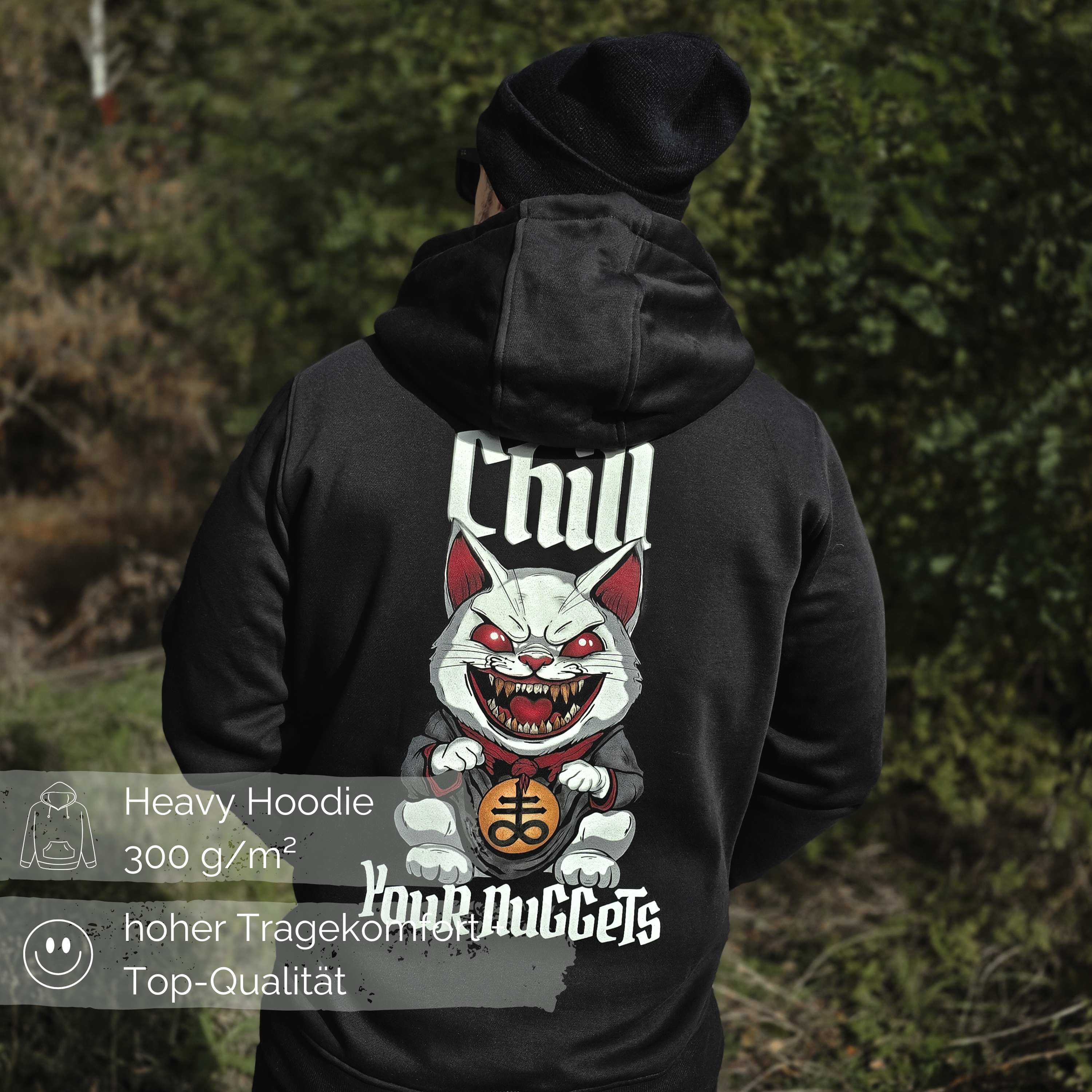 "Leviathan's Cross Cat" Heavy Hoodie
